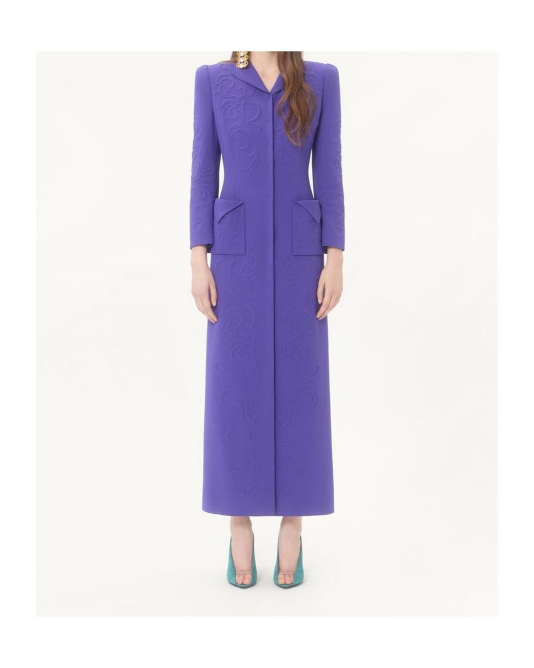 Valentino Purple Long-Sleeved Coat