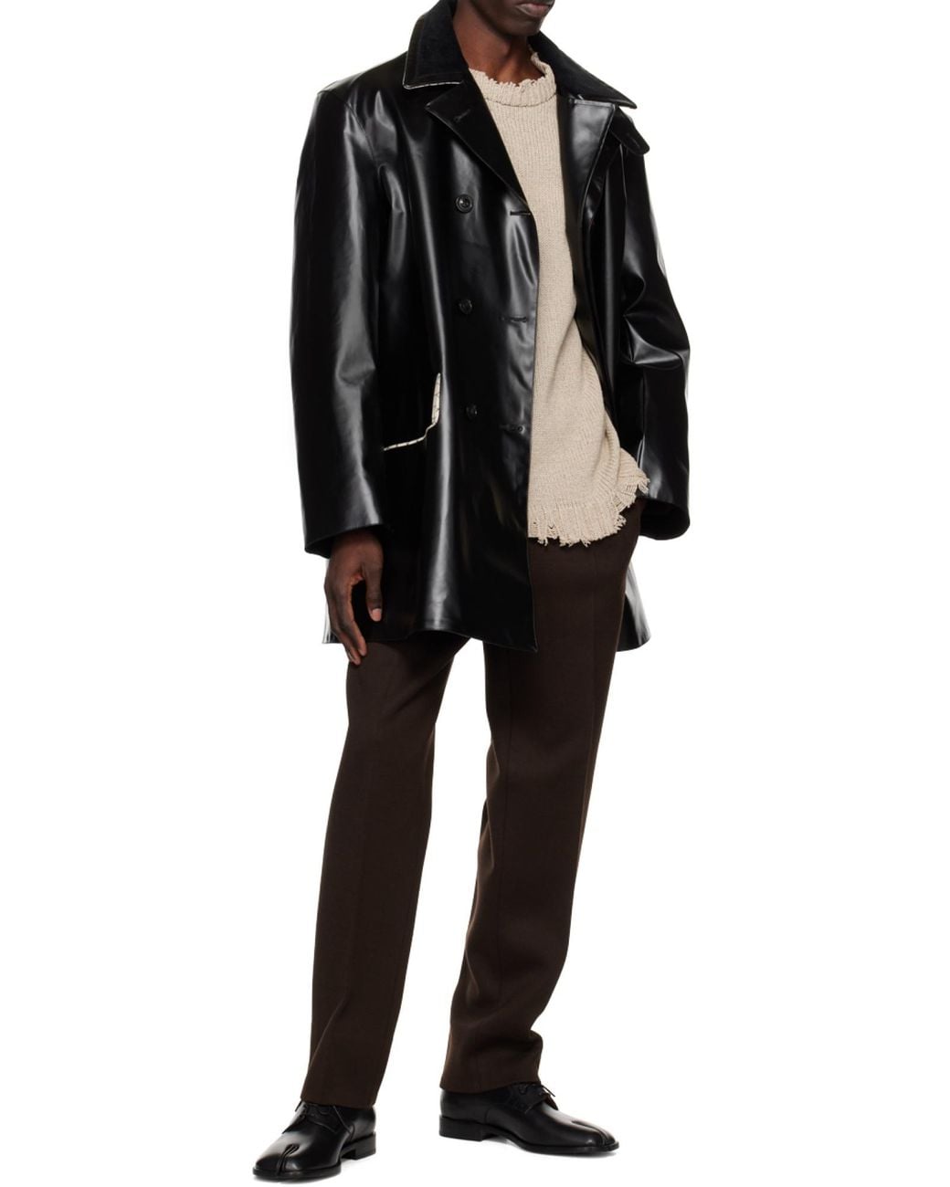 Maison Margiela Black Tabi Lace-Up Shoes for men