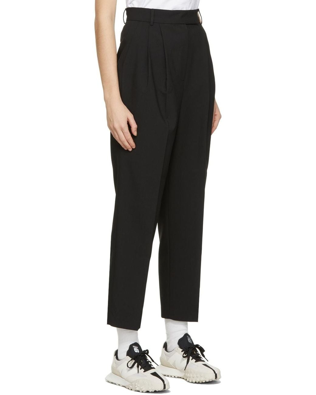 Frankie Shop Black Pleated Long Trousers