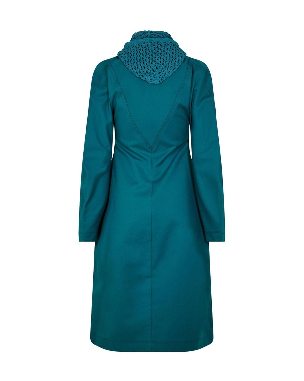 Bottega Veneta Blue Long Hooded Trench Coat