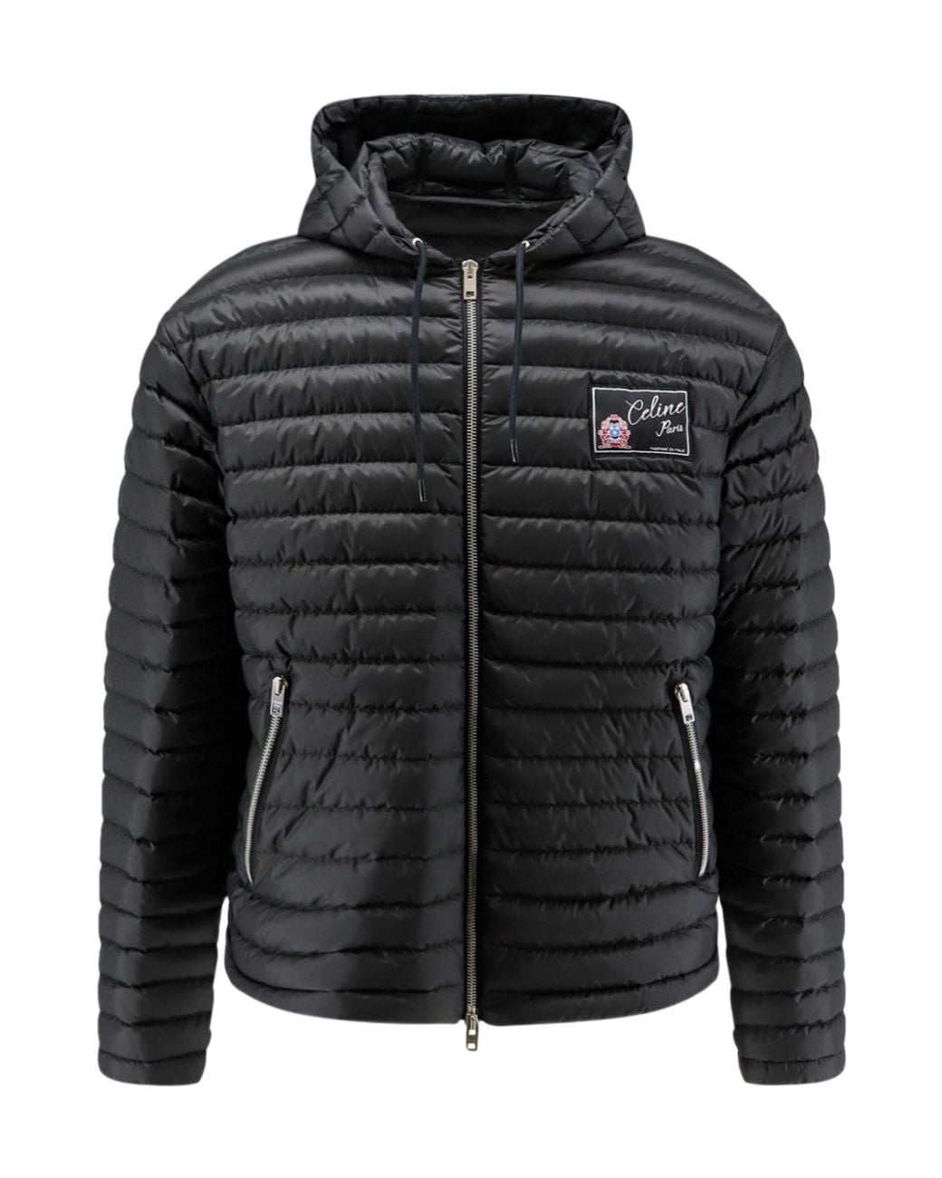 Céline Black Hooded Down Jacket for men