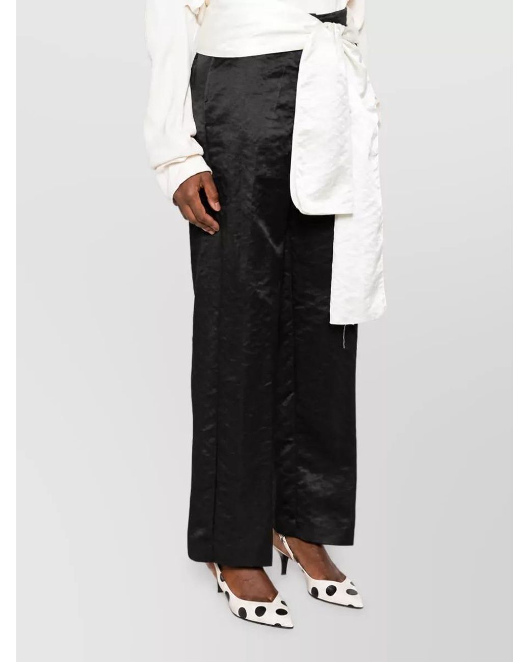 Forte_forte Gray Hammered-Texture Casual Trousers