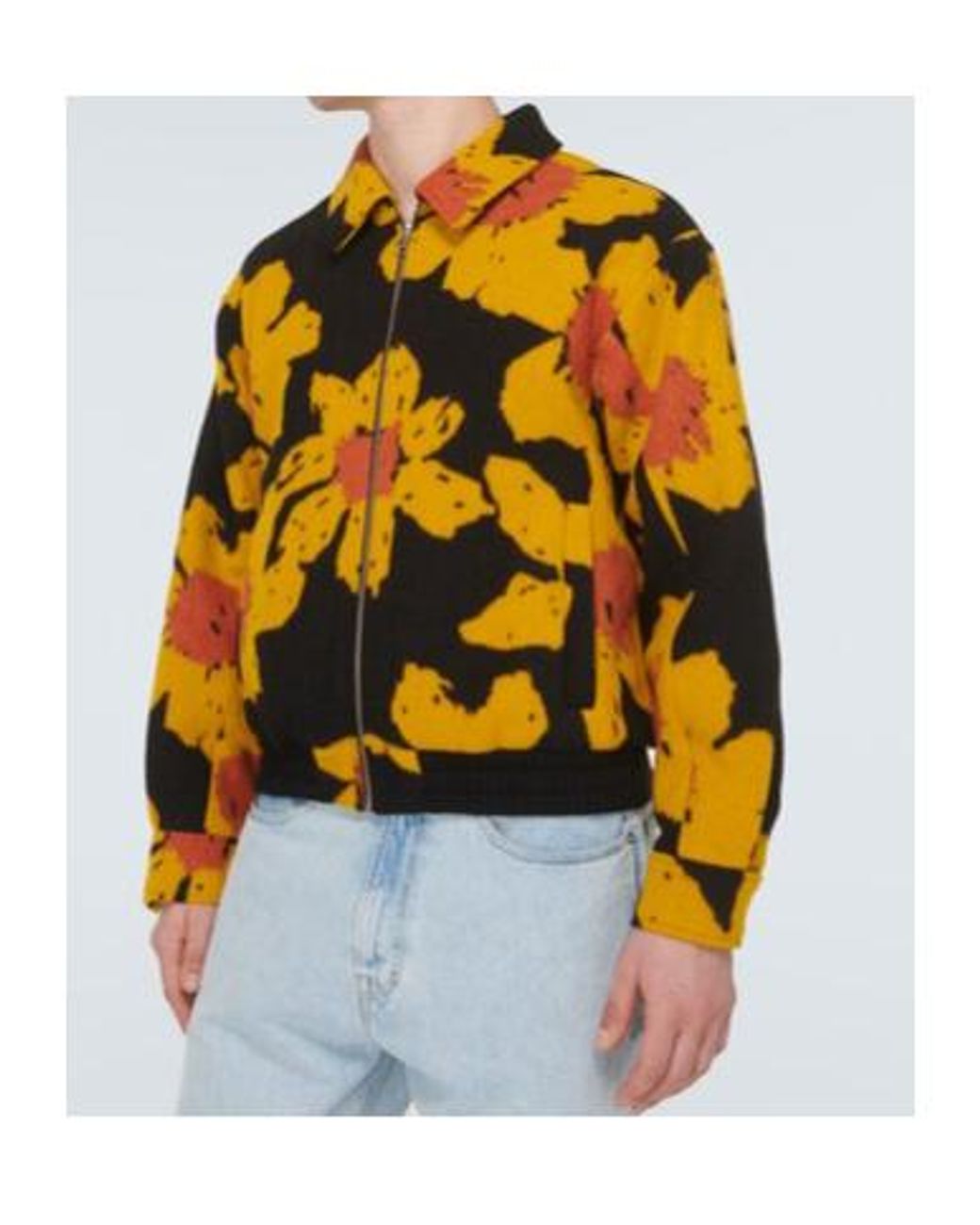 The Elder Statesman Yellow Senna Wool And Cashmere Bomber Jacket for men