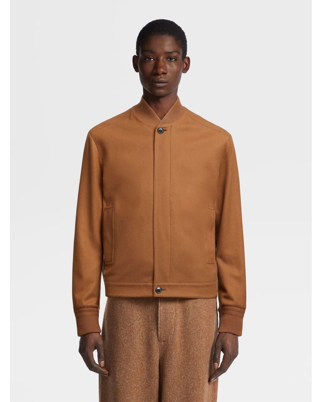 Zegna Brown Oasi Cashmere Bomber Jacket for men