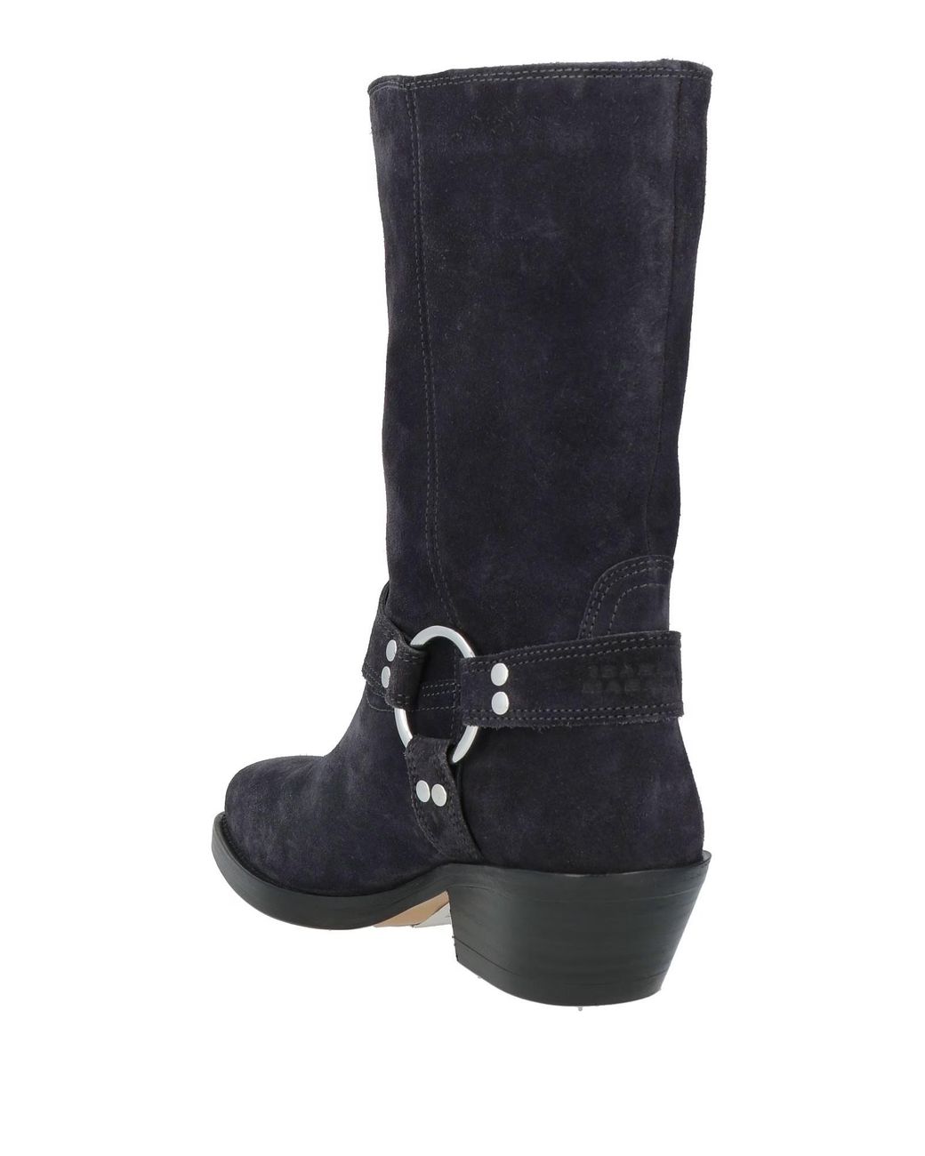 Isabel Marant Blue Square-Toe Block-Heel Denim Ankle Boots