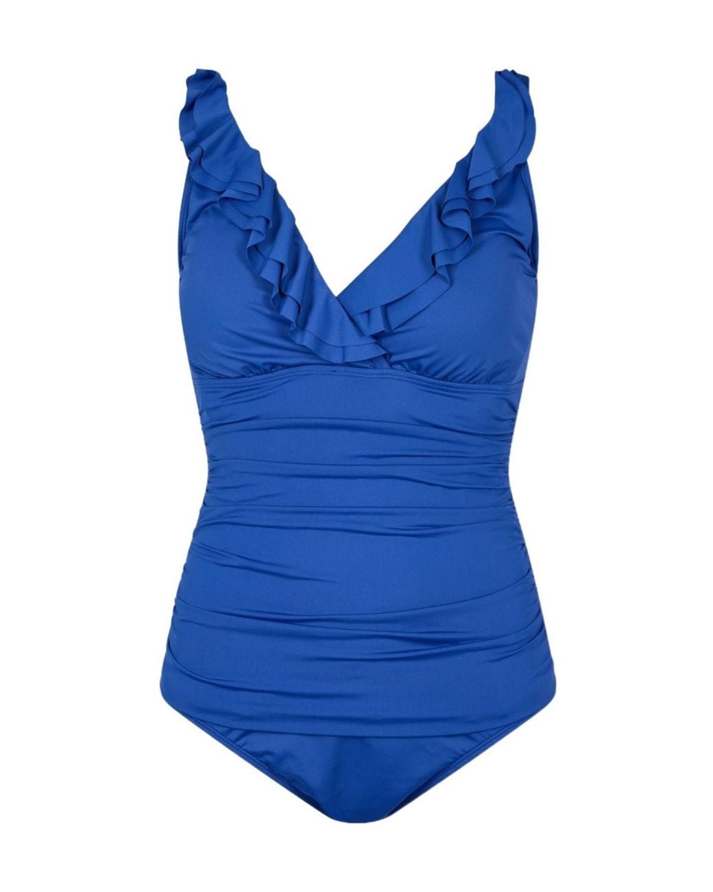 Ralph Lauren Blue Ruffle-Trim One-Piece