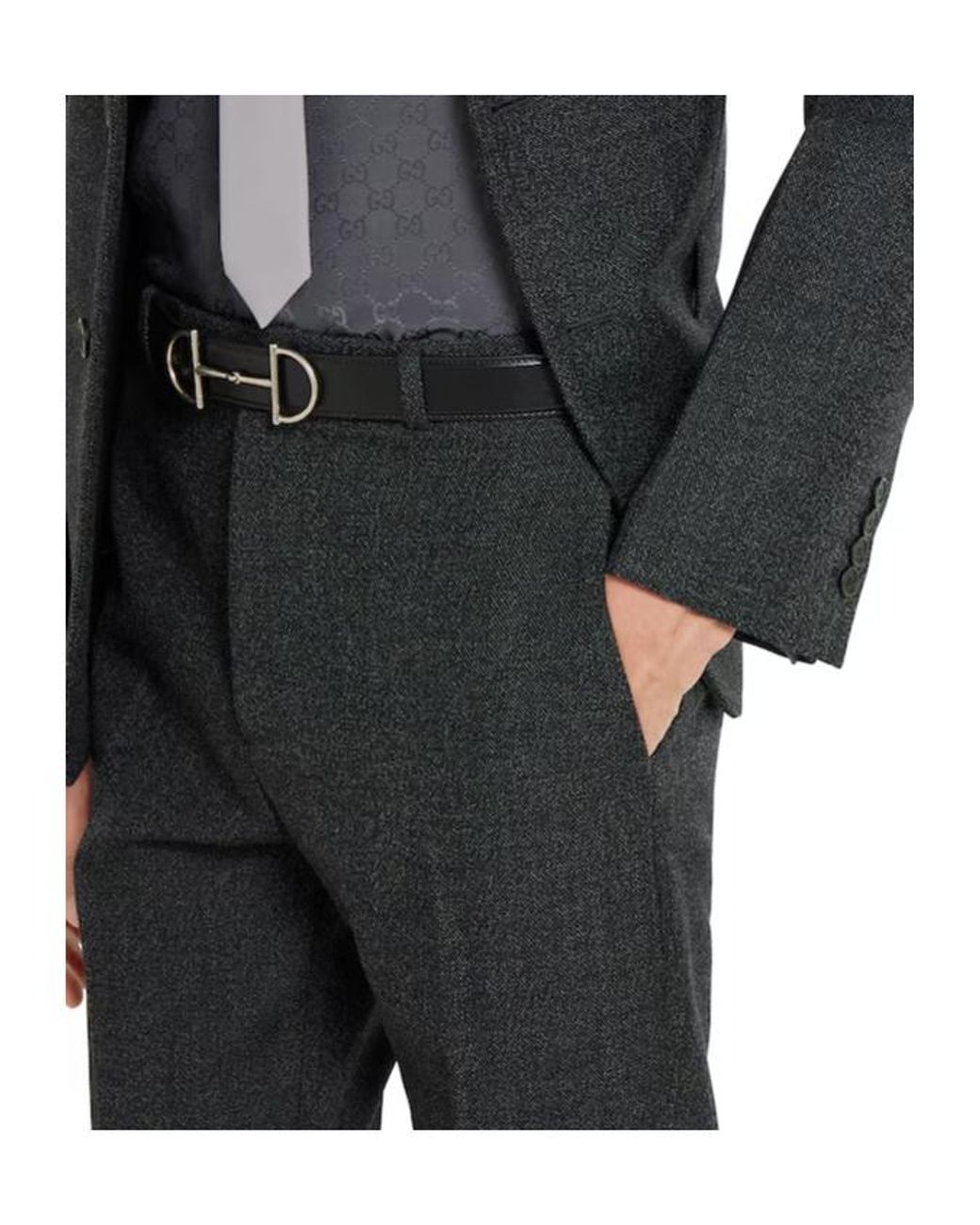 Gucci Black Mouliné Pants for men