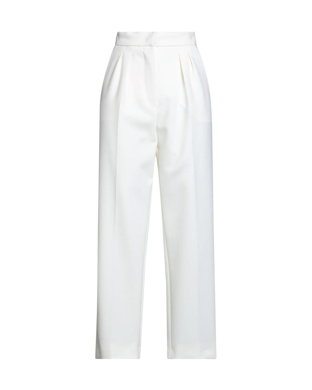 Max Mara White Plain Colour Casual Trouser