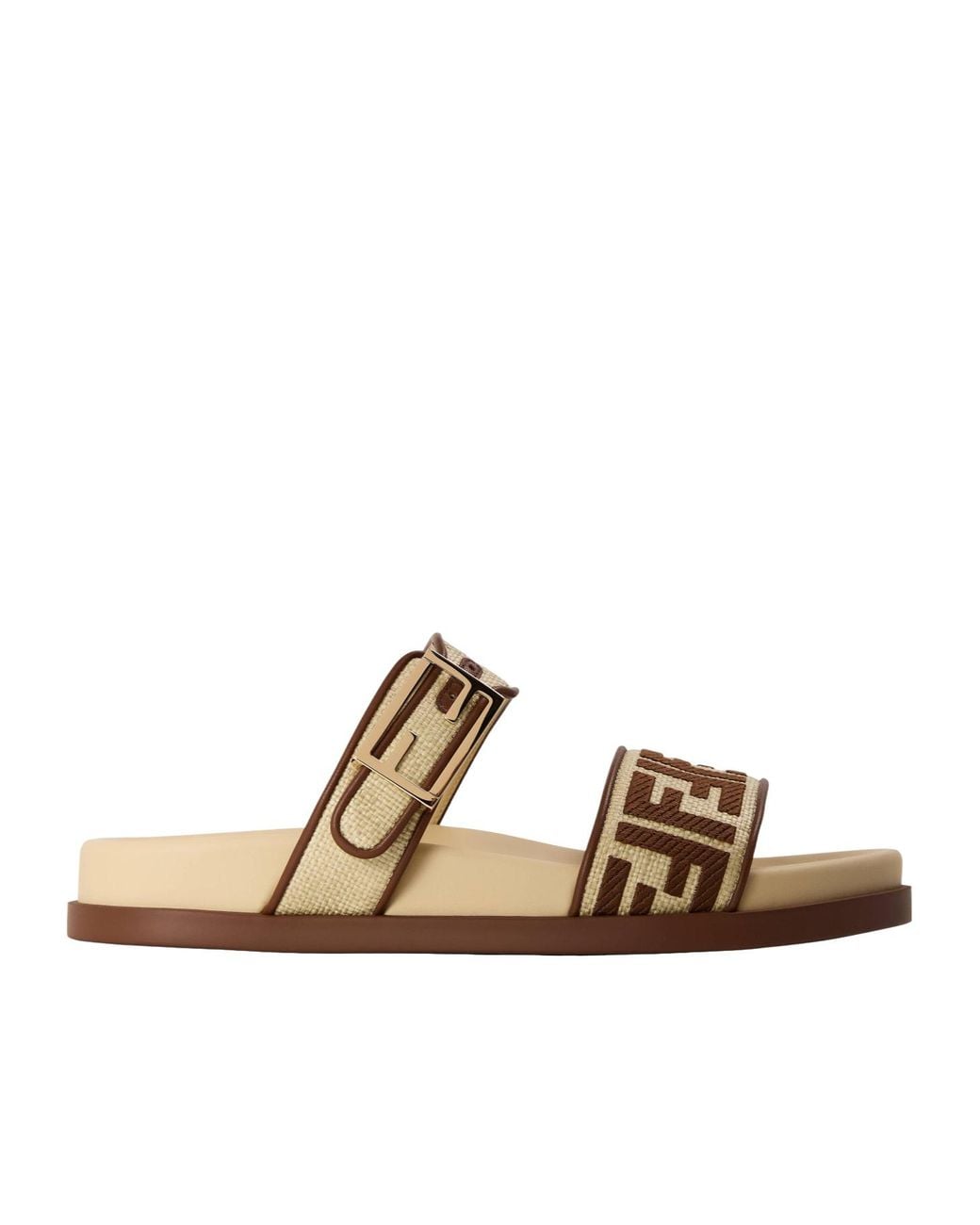 Fendi Metallic Flat Sandals