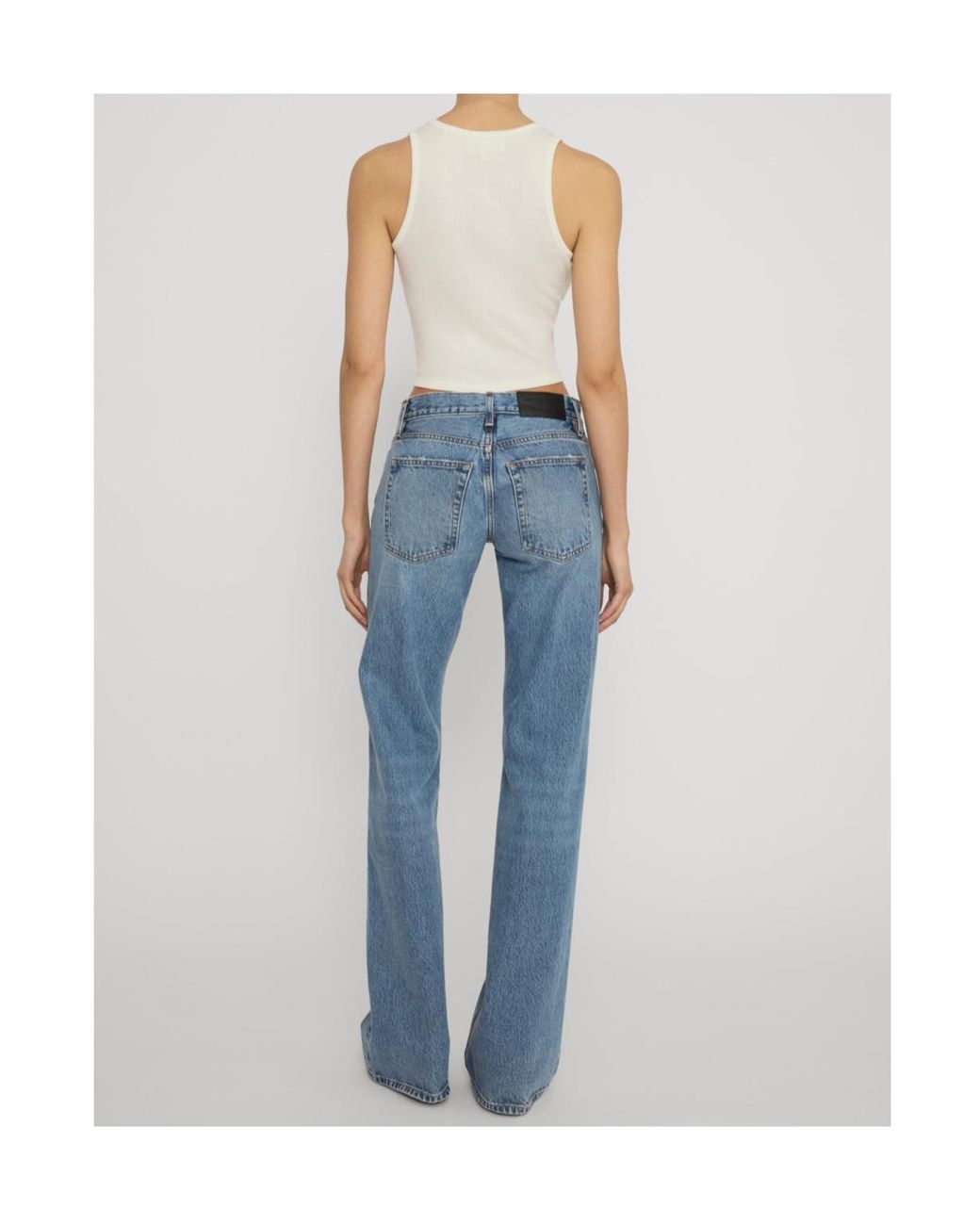 FRAME Blue High-Rise Wide-Leg Jeans