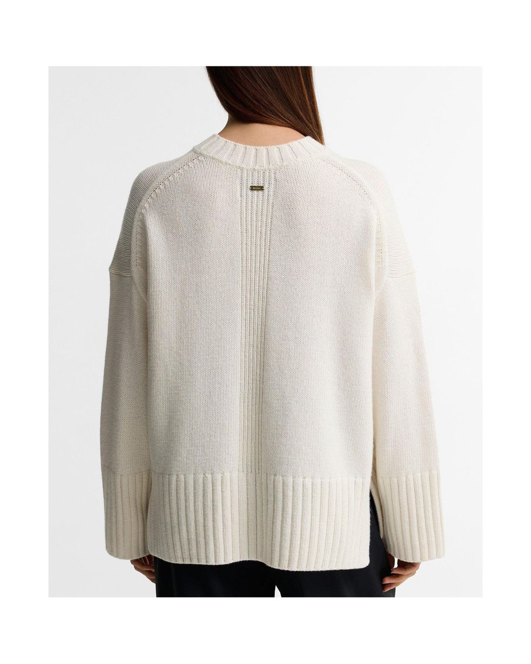 Barbour White Mock Neck Knit Jumper