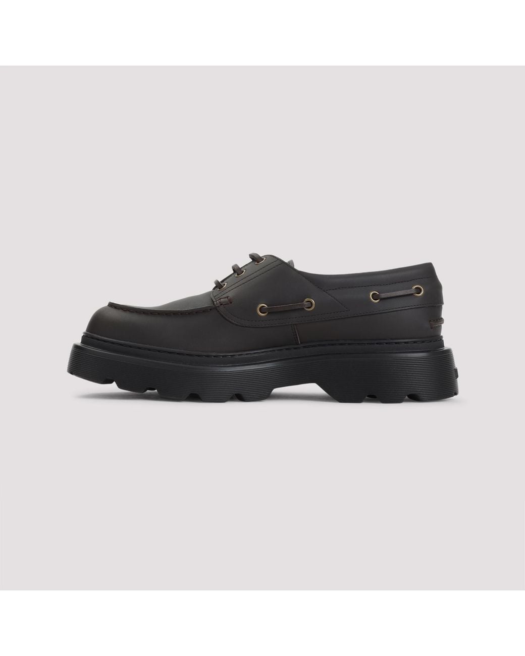 Tod's Black Round Toe Lace-Up Shoes for men