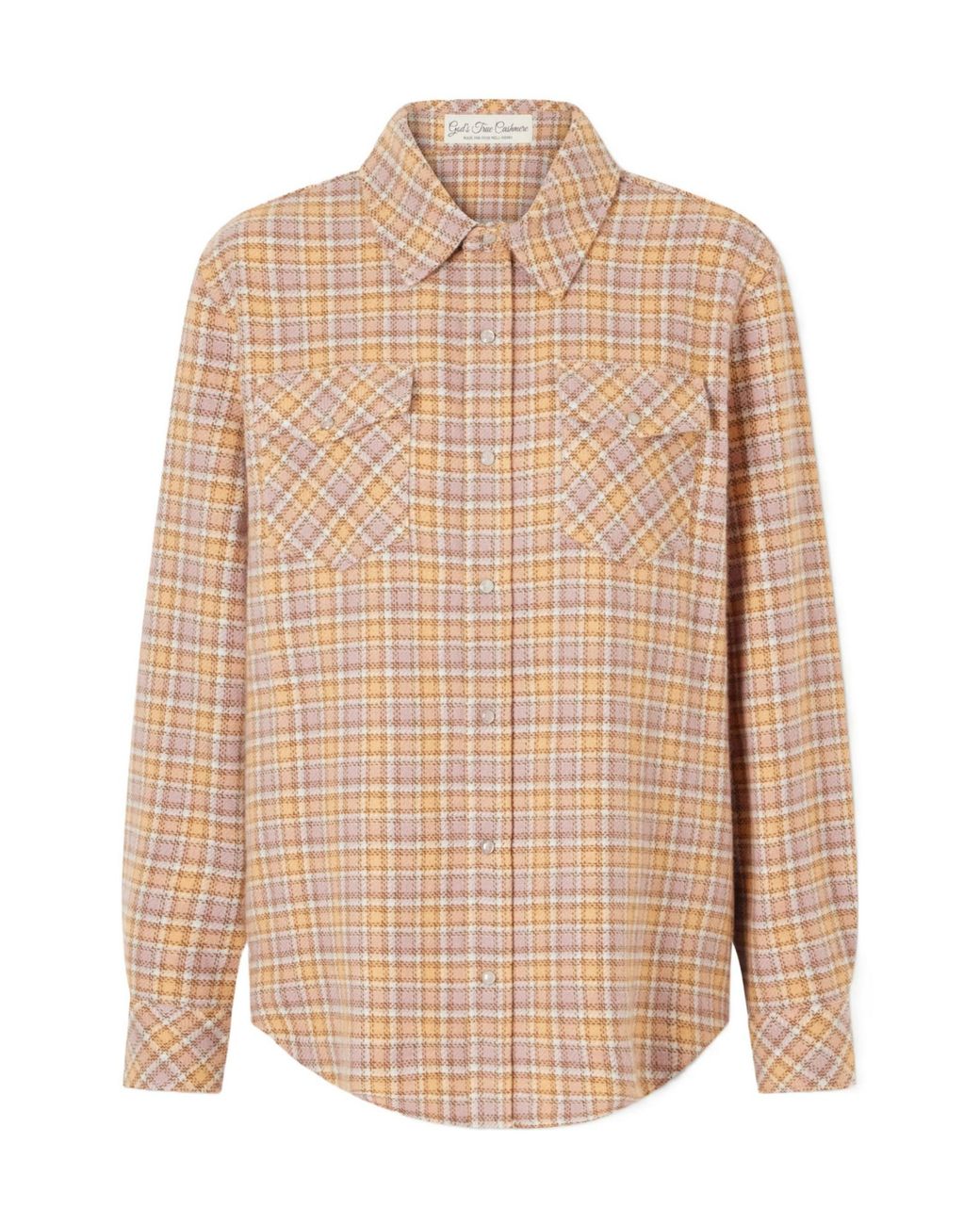 God's True Cashmere Natural Midnight Rose Checked Cashmere Shirt