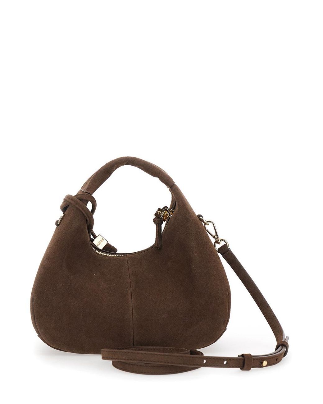 Ganni Brown Hobo Mini Shoulder Bag