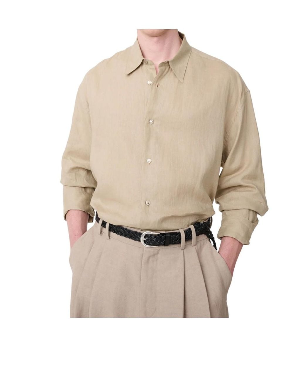 Studio Nicholson Natural Classic Long-Sleeve Shirt for men