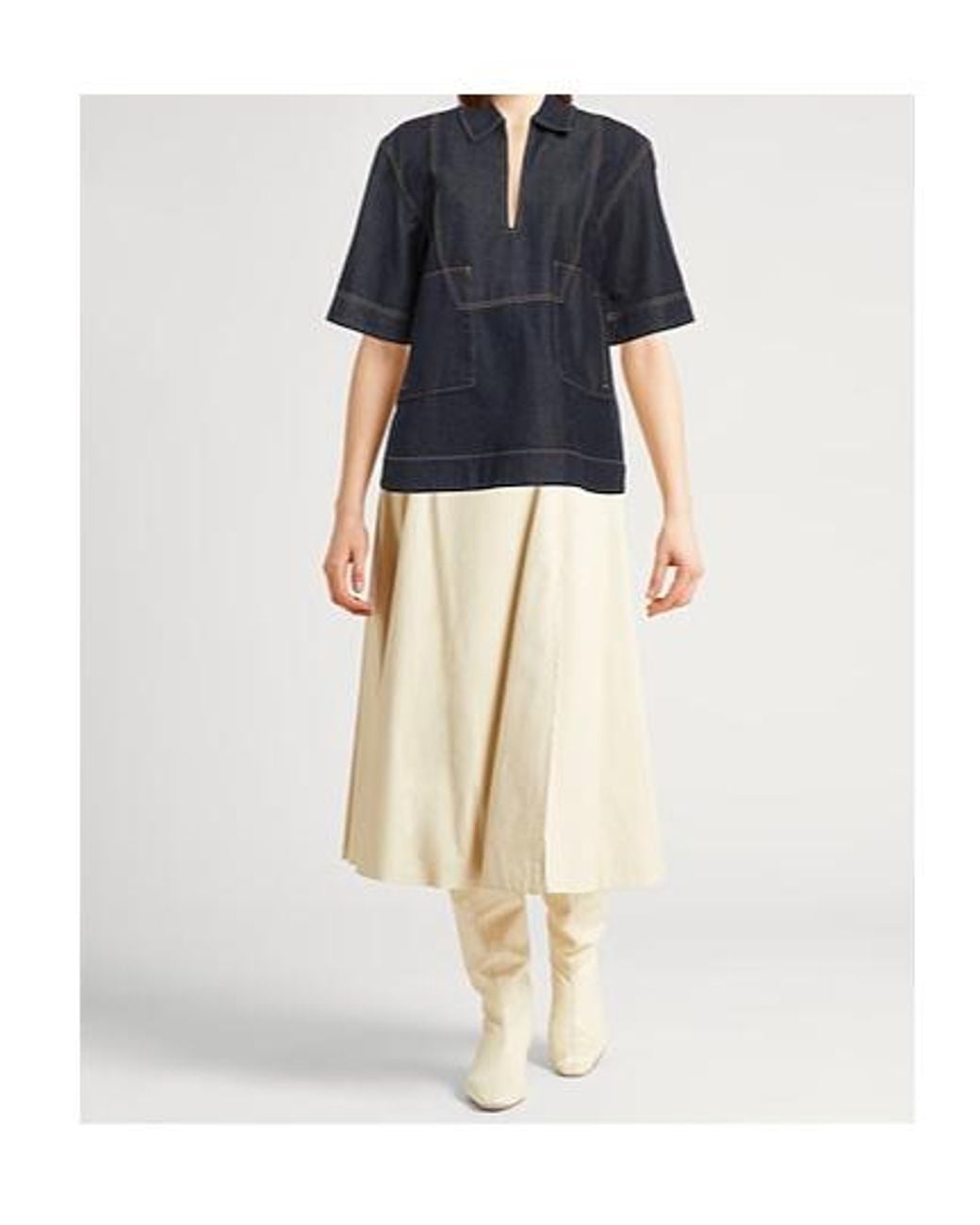 Tory Burch Blue Denim Shirts