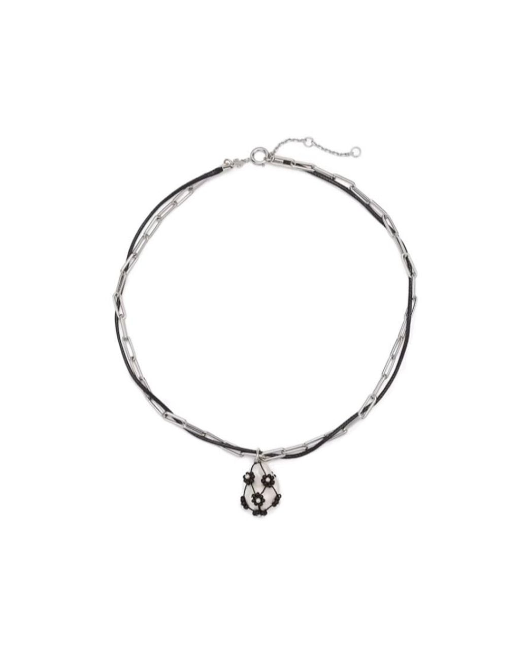 Tory Burch Metallic Curiosity Double-Strand Pearl Pendant