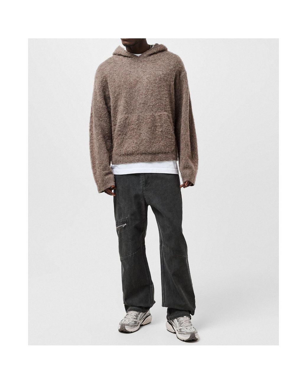 Represent Brown Hooded Knitted Sweater for men