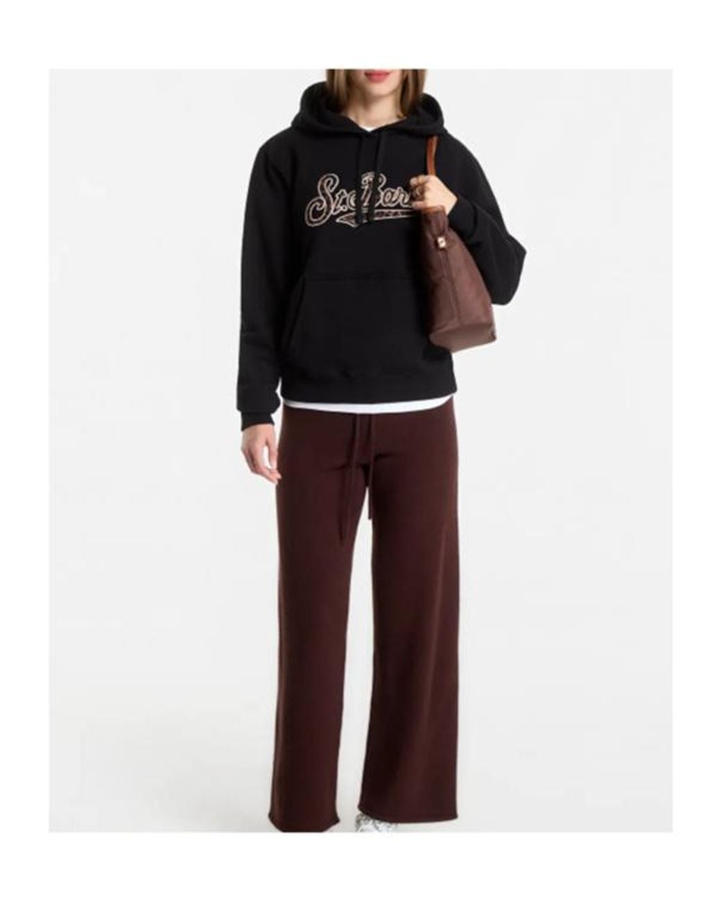 Mc2 Saint Barth Black Virginia Animal Logo Hoodie
