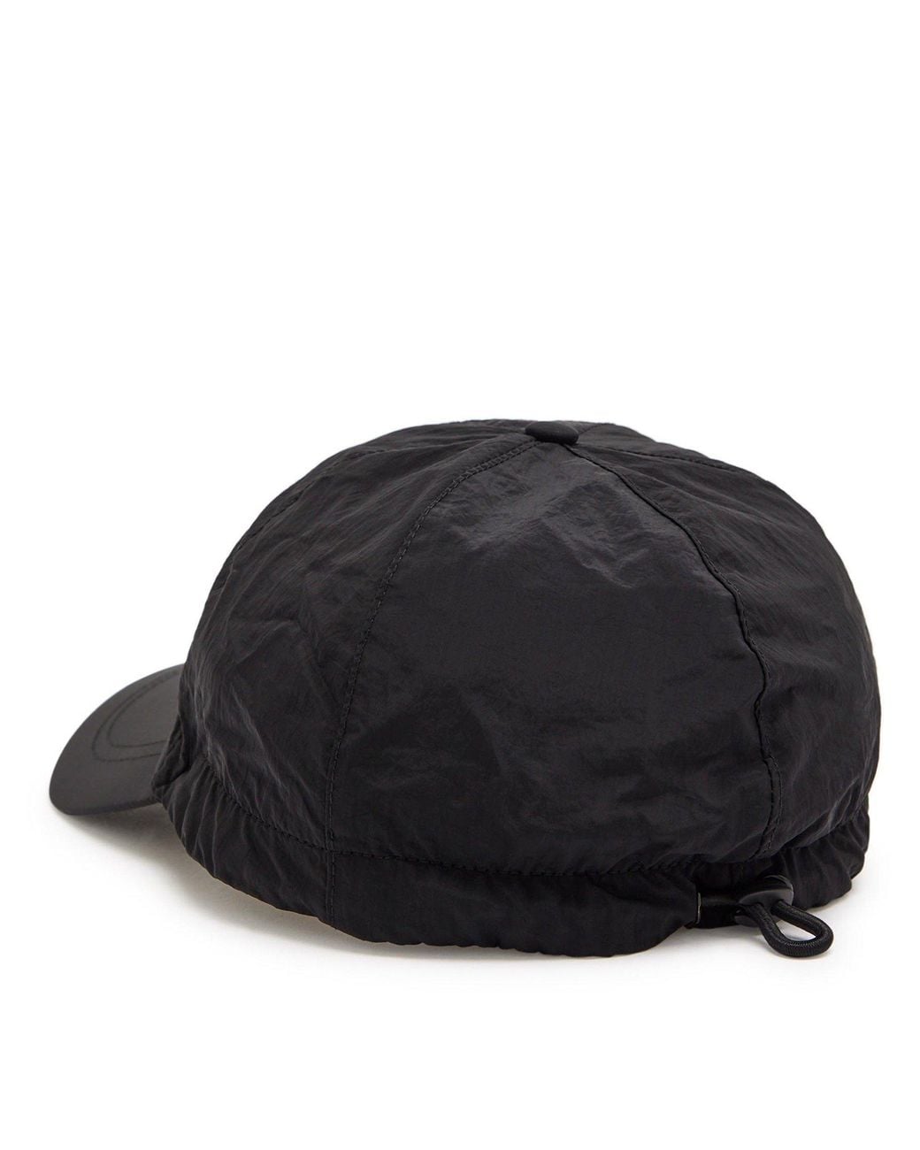 Stone Island Black Nylon Baseball Cap for men