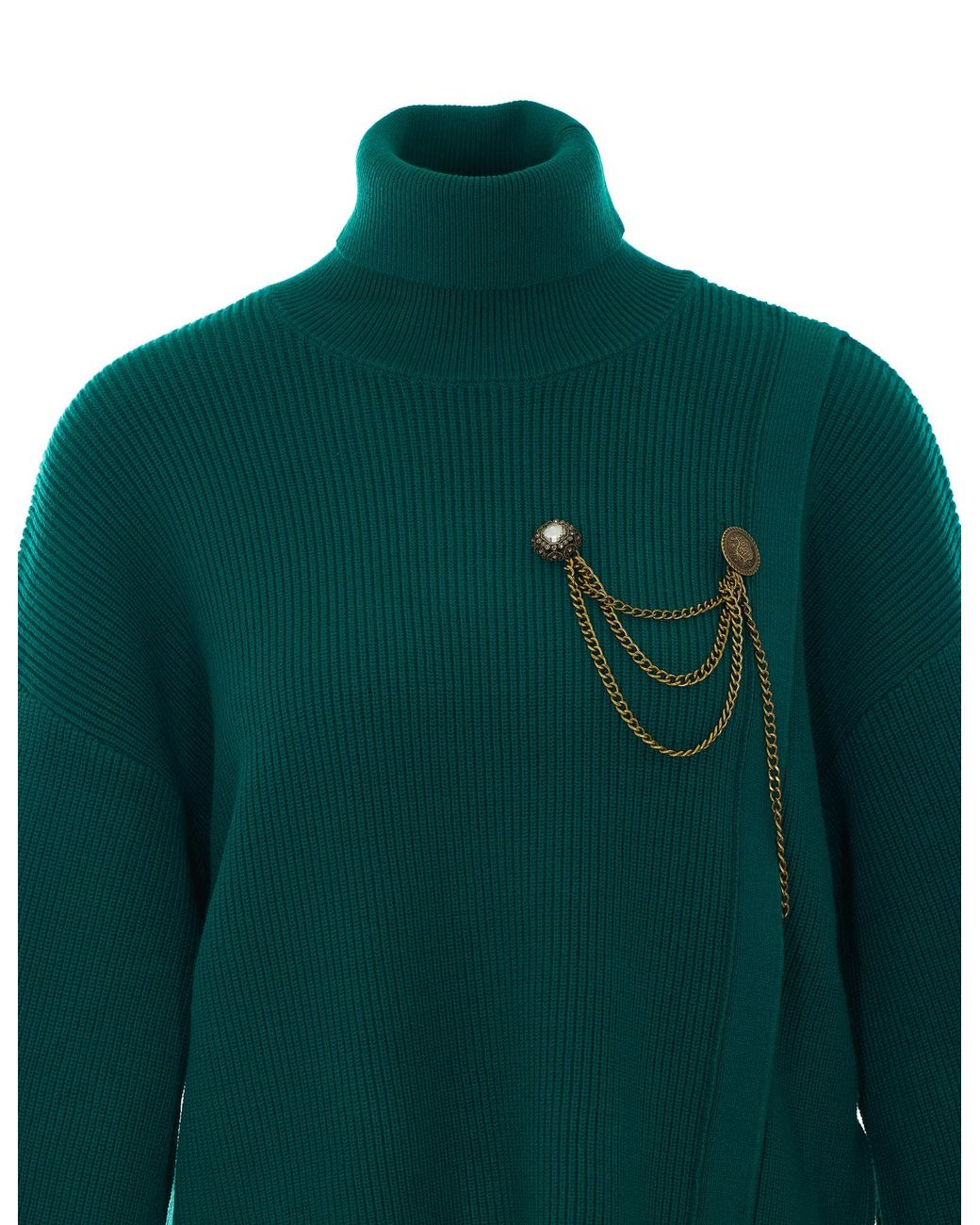 Liu Jo Green Chain Detail High Neck Knitted Sweater