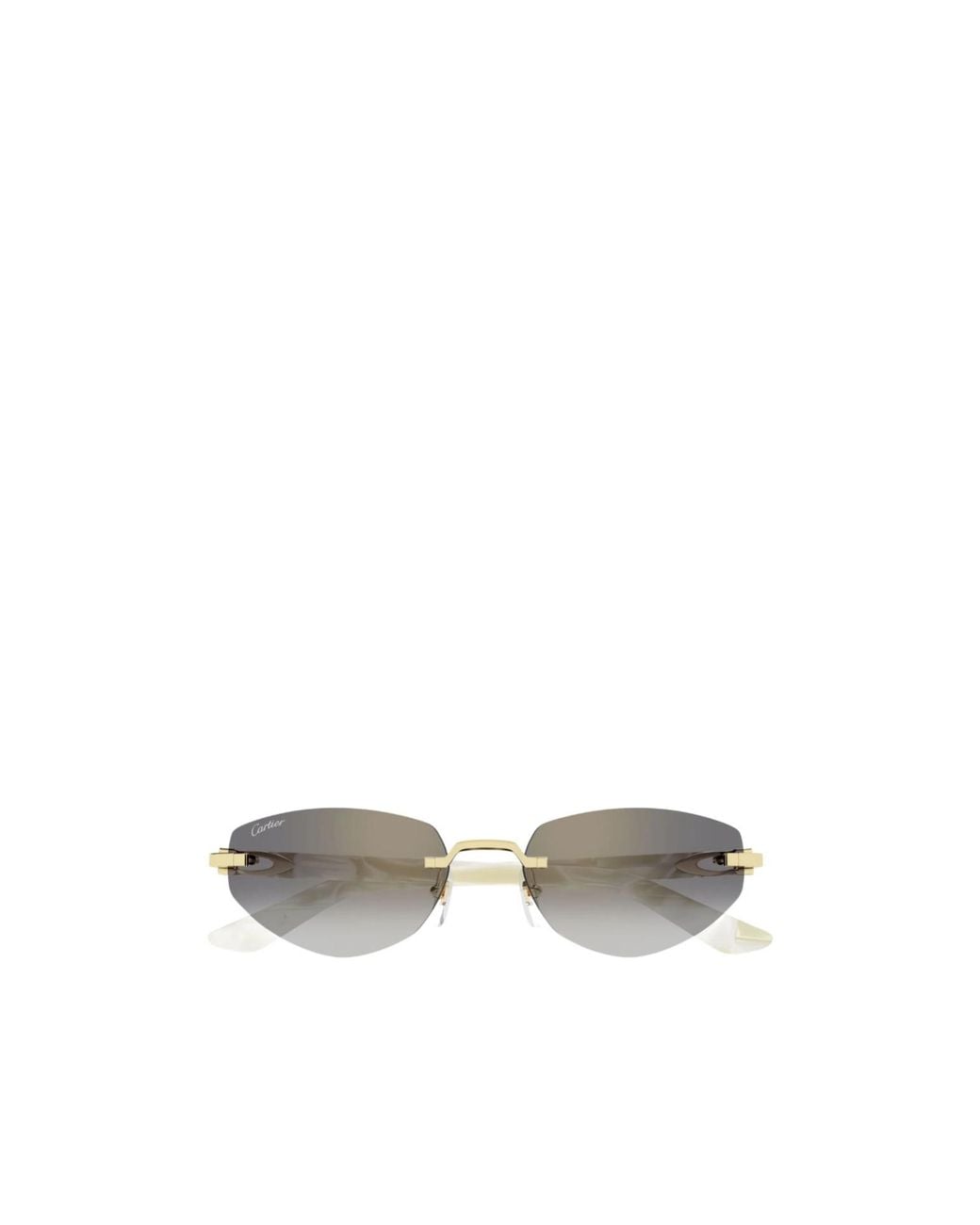 Cartier White Oval Frame Sunglasses