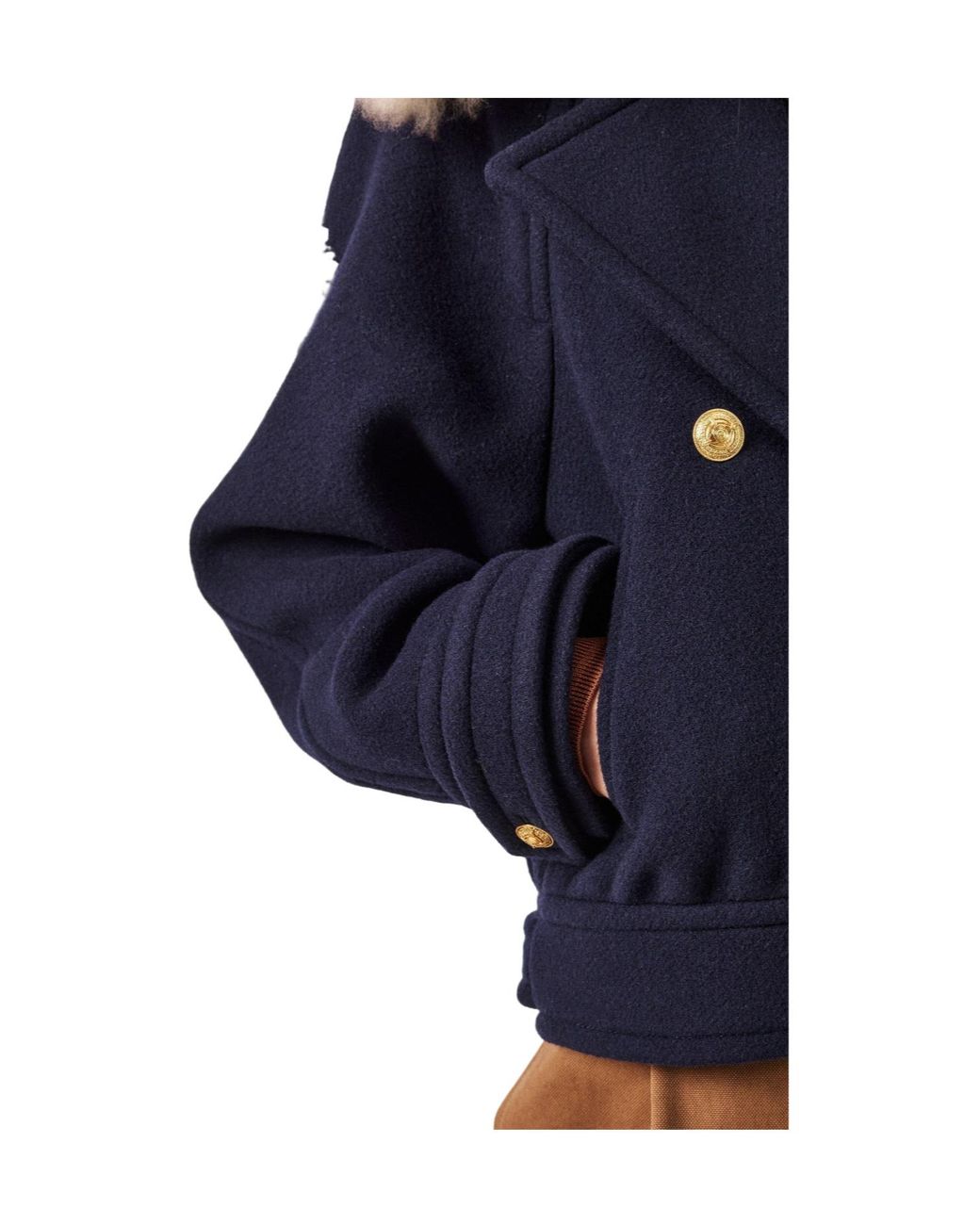 Chloé Blue Cropped Wool Coat