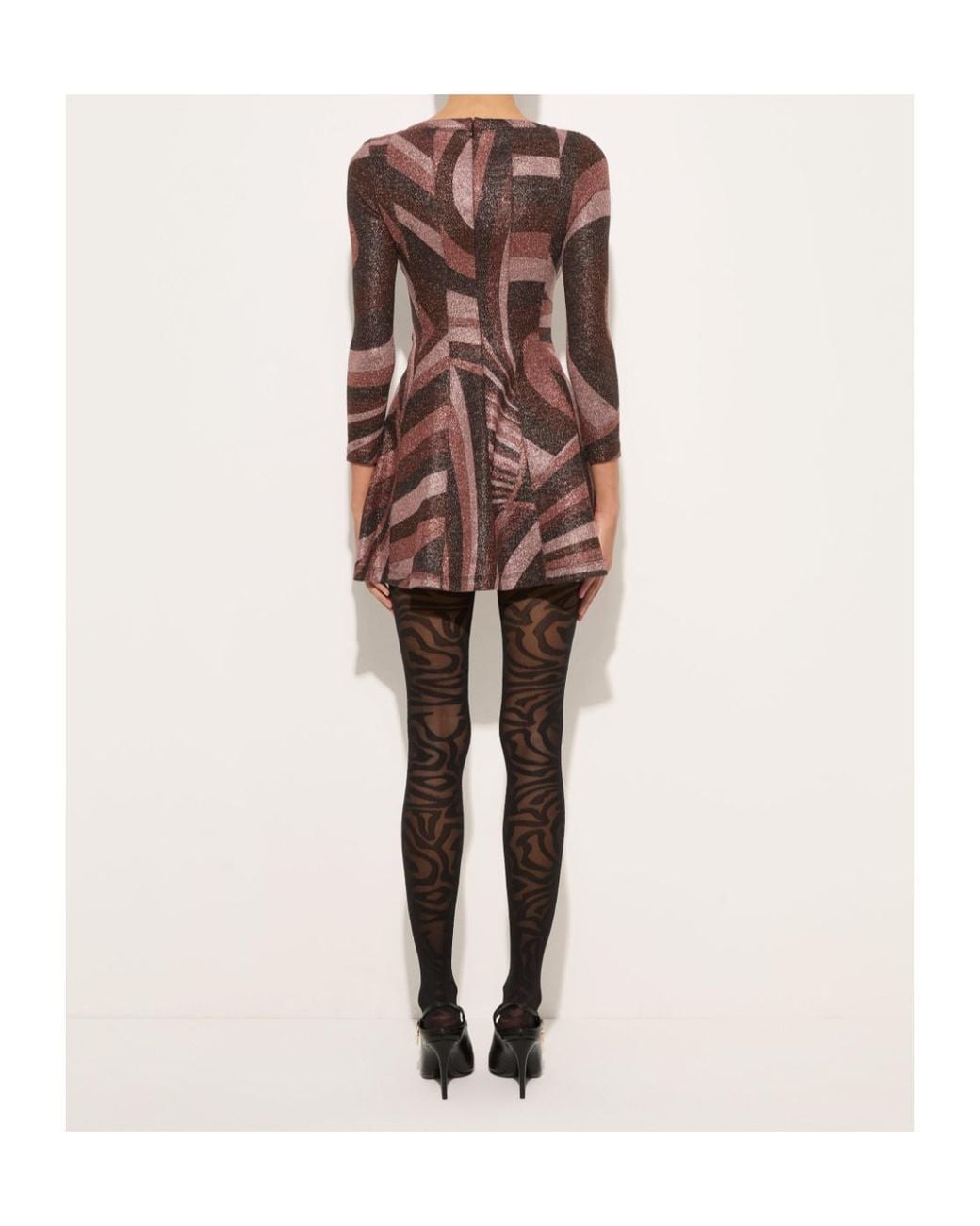 Emilio Pucci Brown Pucci Iride Print Lurex Jersey Dress
