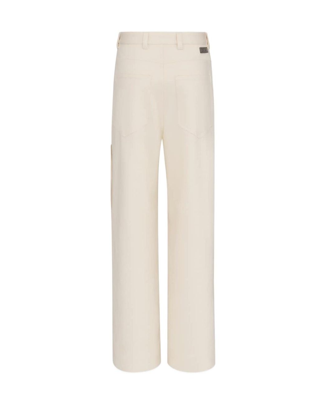 Dior White Homme Button Detailed Straight Leg Pants for men