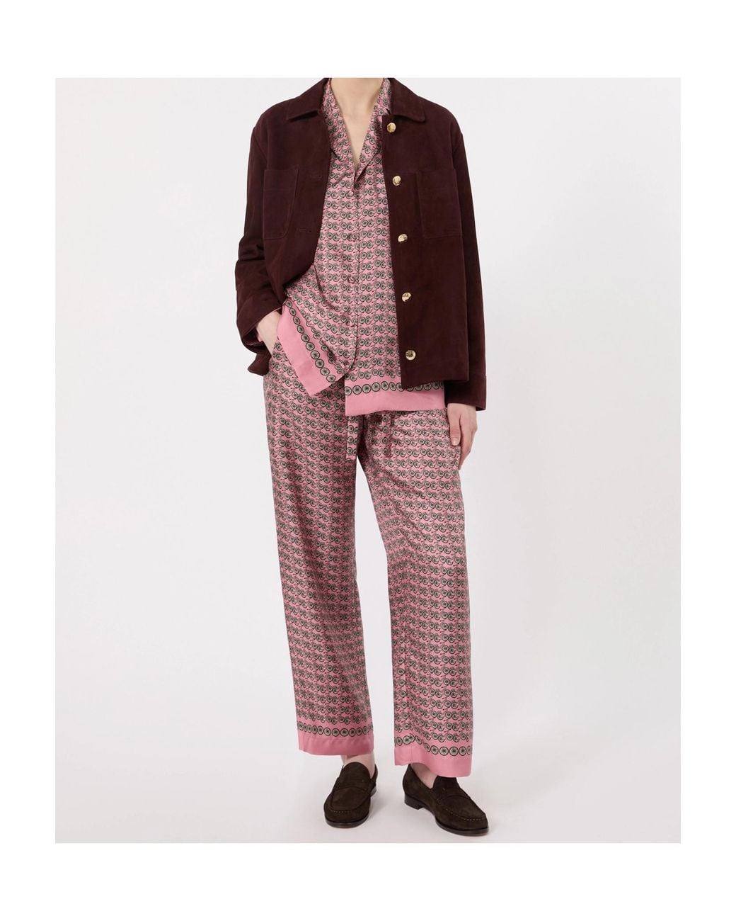 Max Mara Pink 'S Stmmambo Printed Fluid Shirt