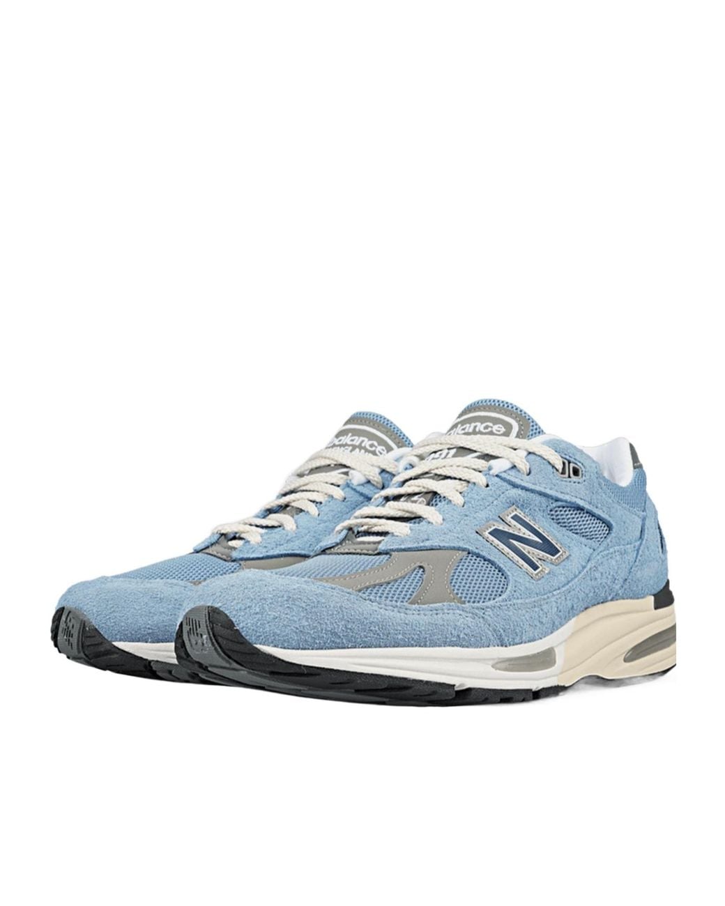 New Balance Blue Logo Patch Lace-Up Sneakers for men