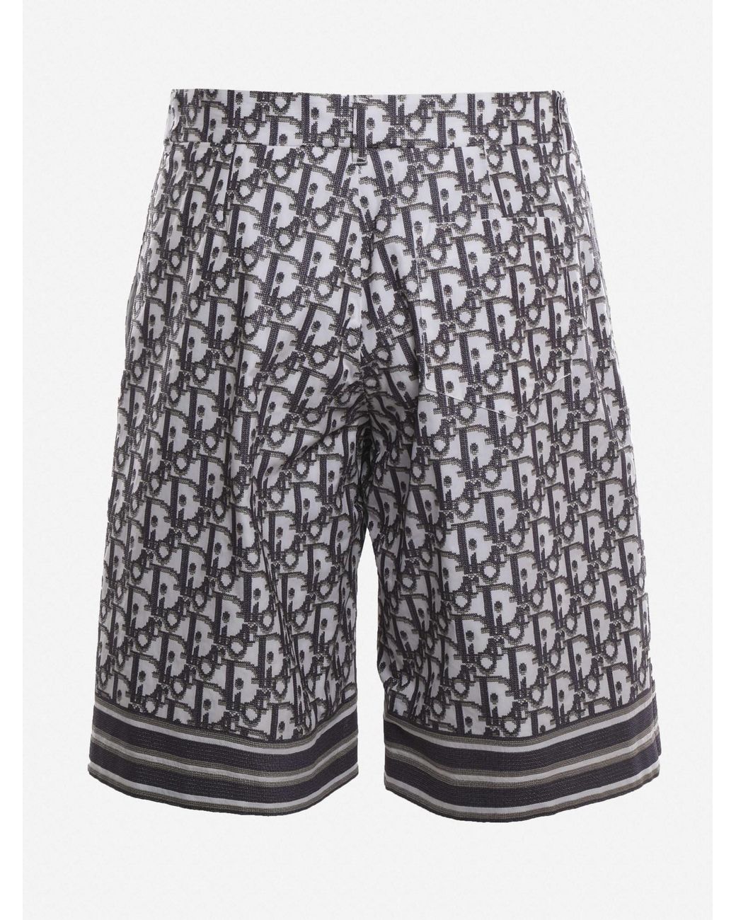 Dior Gray Logo Jacquard Shorts for men