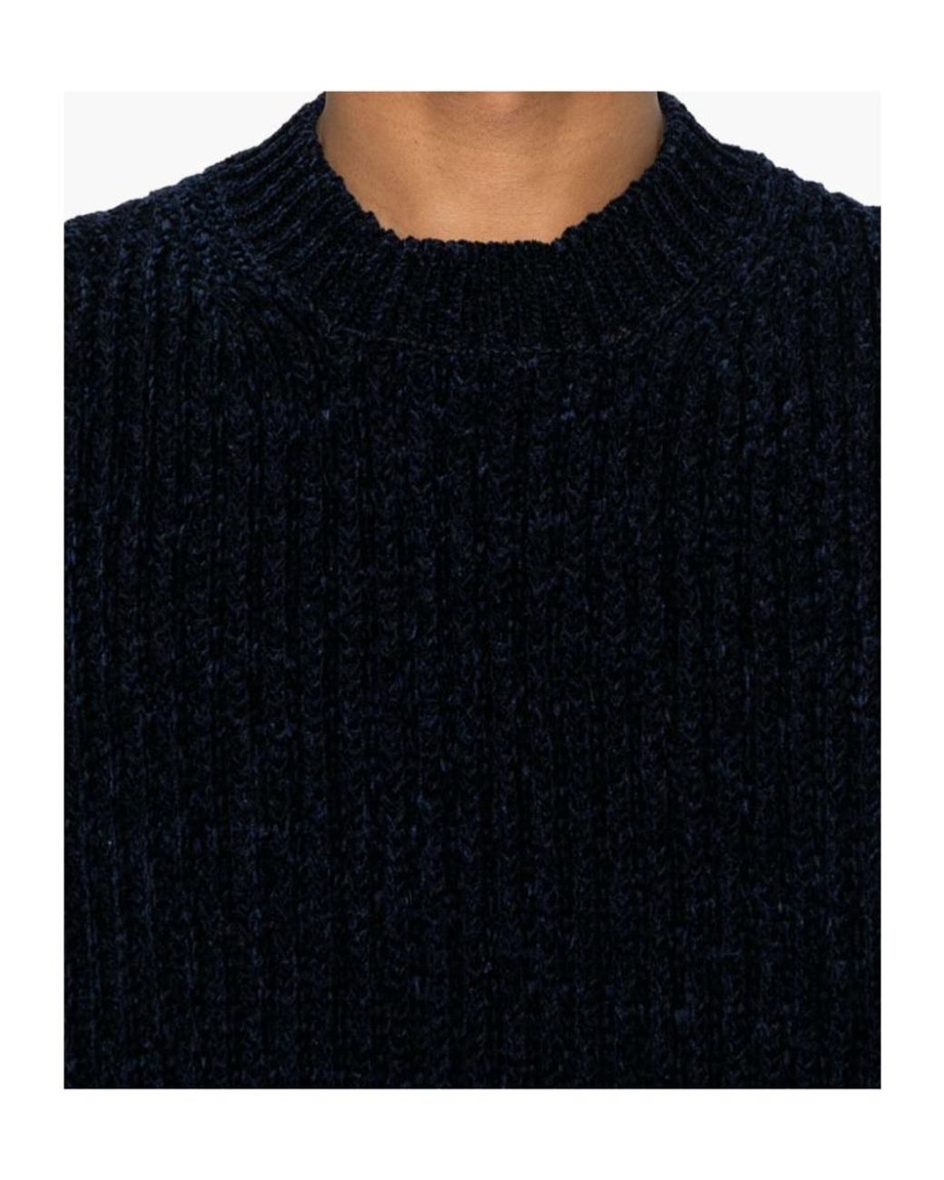 Junya Watanabe Blue Crewneck Knitted Jumper for men