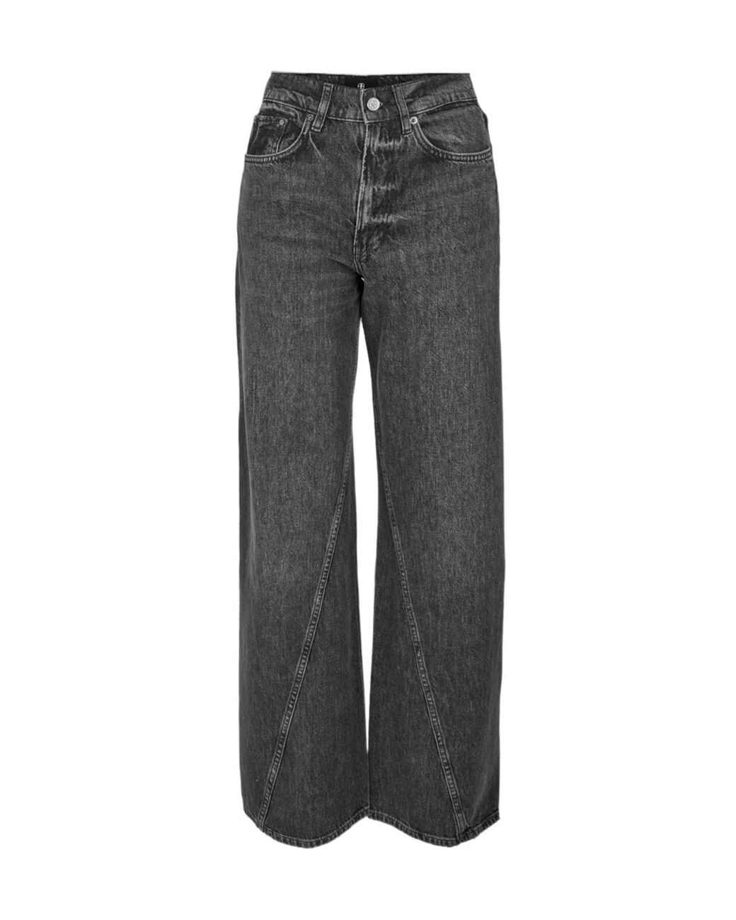 Anine Bing Gray Waistband Denim Trousers