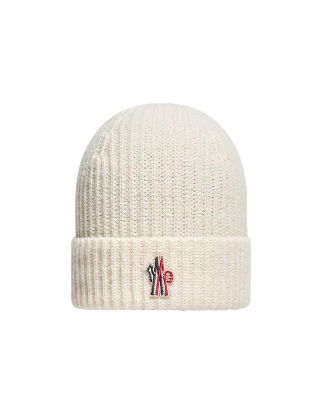 Moncler White Wool Beanie