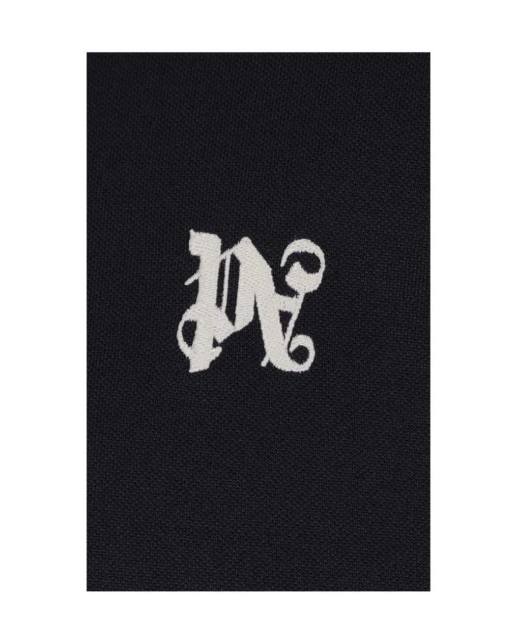 Palm Angels Blue Logo Embroidered Zip-Up Jacket for men