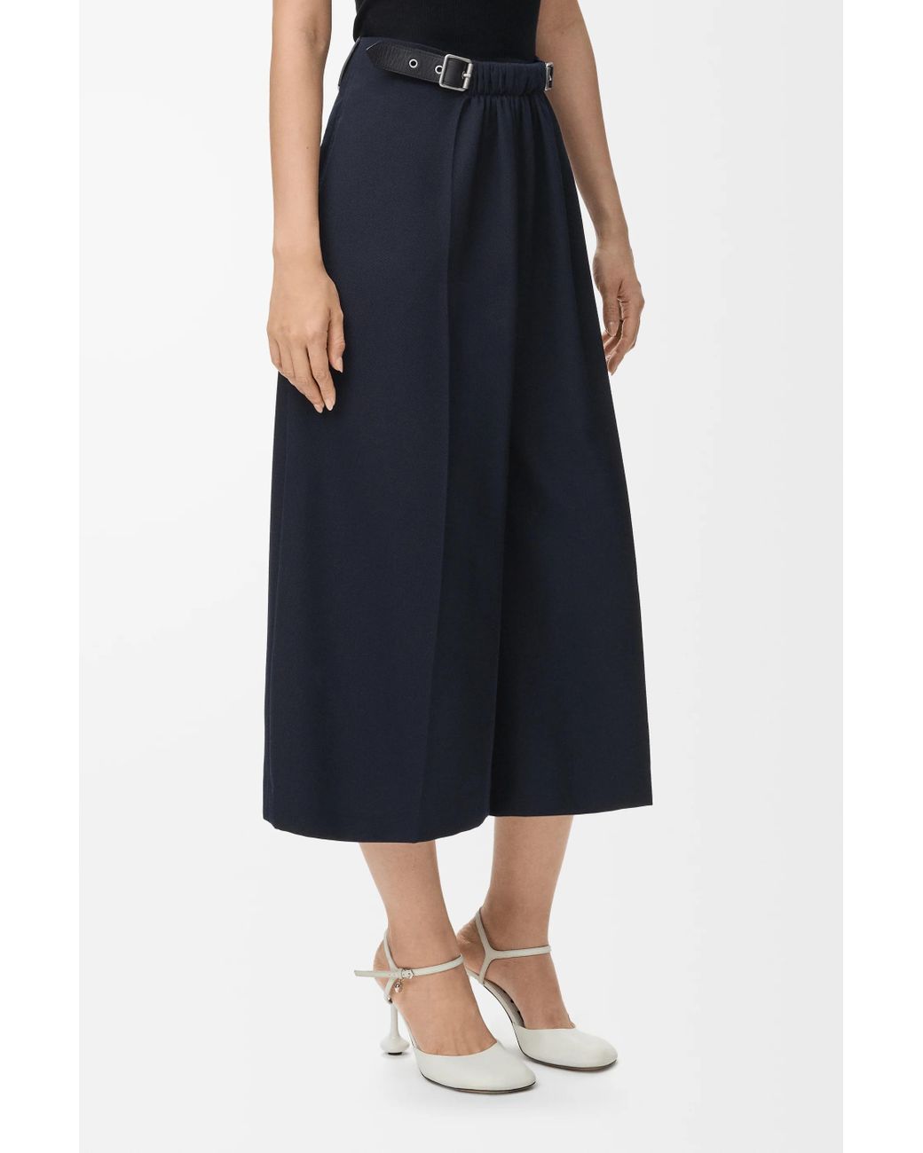 Loewe Blue Elastic Waist Cropped Trousers