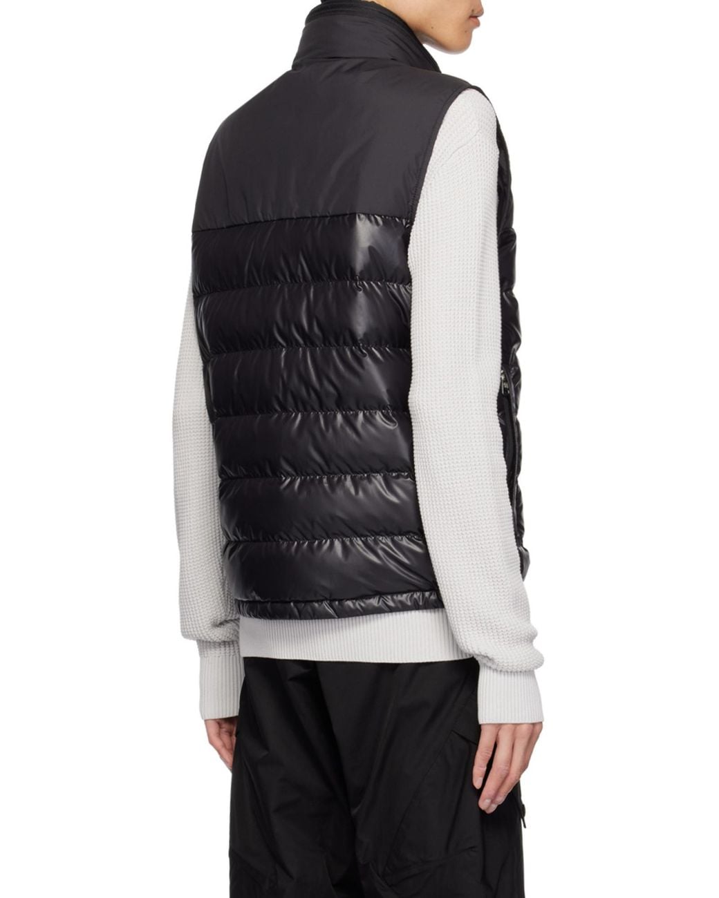 Moncler Gray Logo Patch Quilted Vest for men
