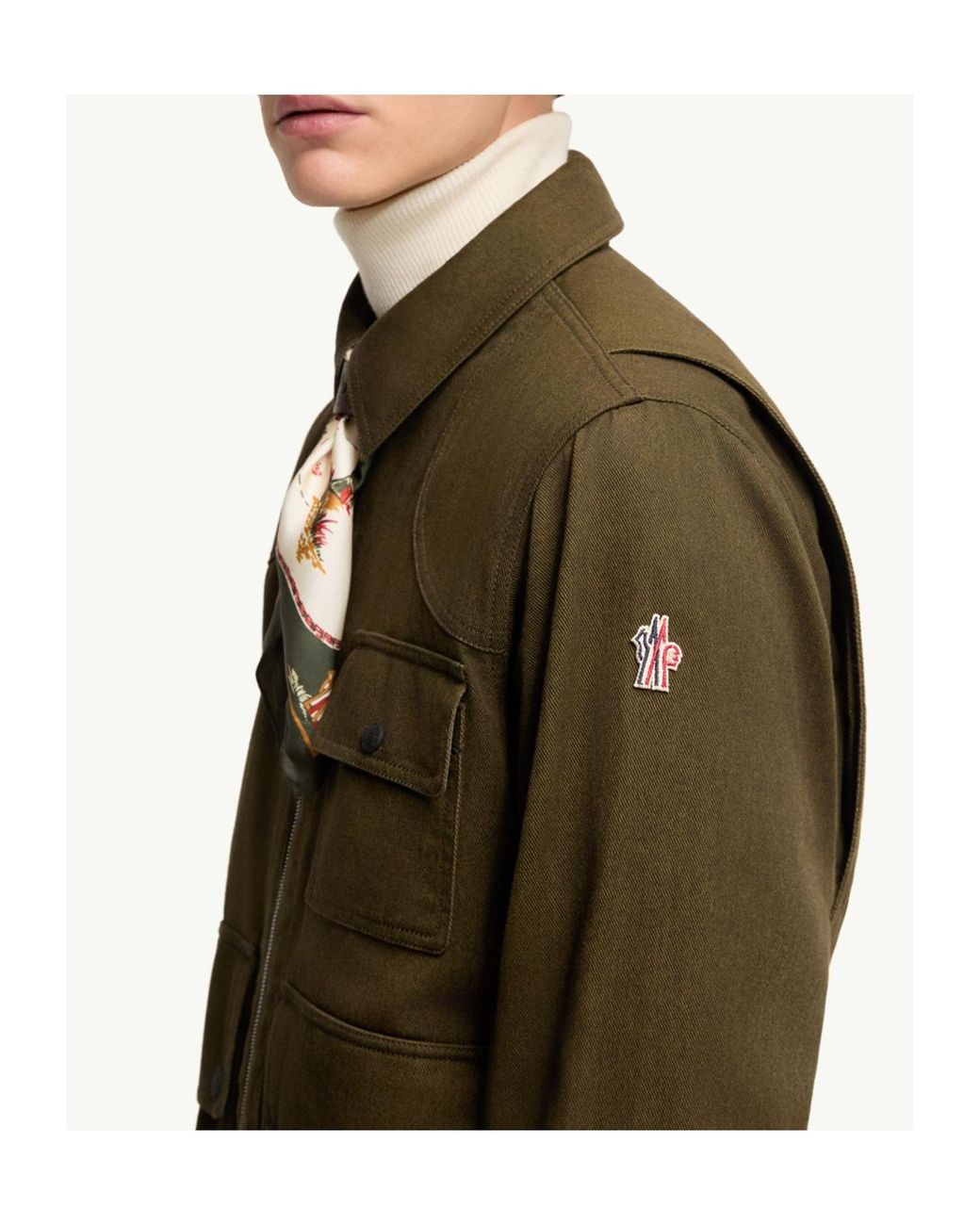 Moncler Green Cotton Long Sleeve Shirt for men