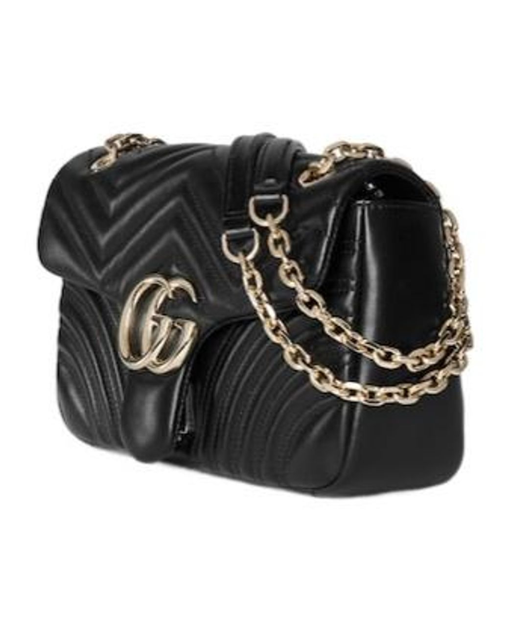 Gucci Black Gg Marmont Medium Shoulder Bag