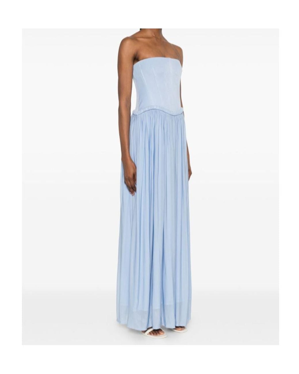 Jonathan Simkhai Blue Dress With Corset Details