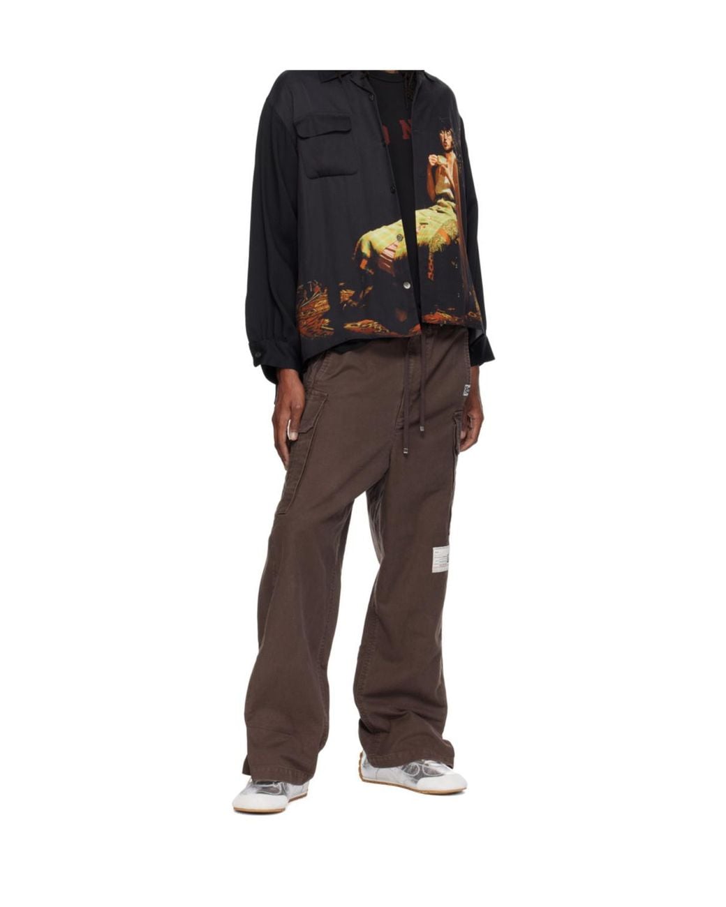 Maison Mihara Yasuhiro Gray Belt-Loop Utility Casual Trousers for men