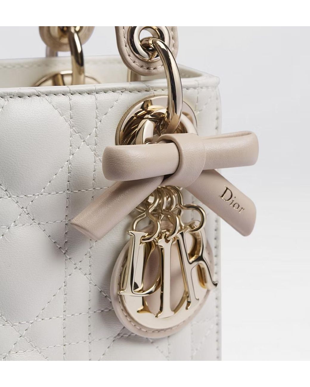 Dior White Mini Lady Chain Bag