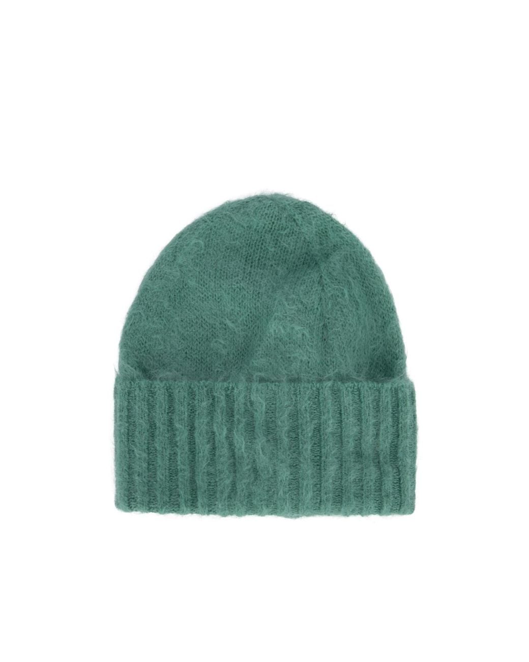 Auralee Green Wool Blend Turned-Up Knit Cap for men