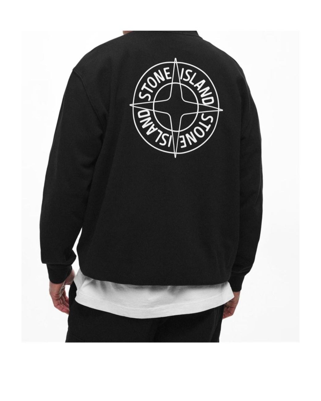 Stone Island Black Compass Crew Sweatshirt for men