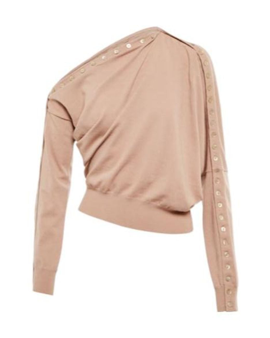 Altuzarra Natural Cragen One-Shoulder Wool-Blend Sweater