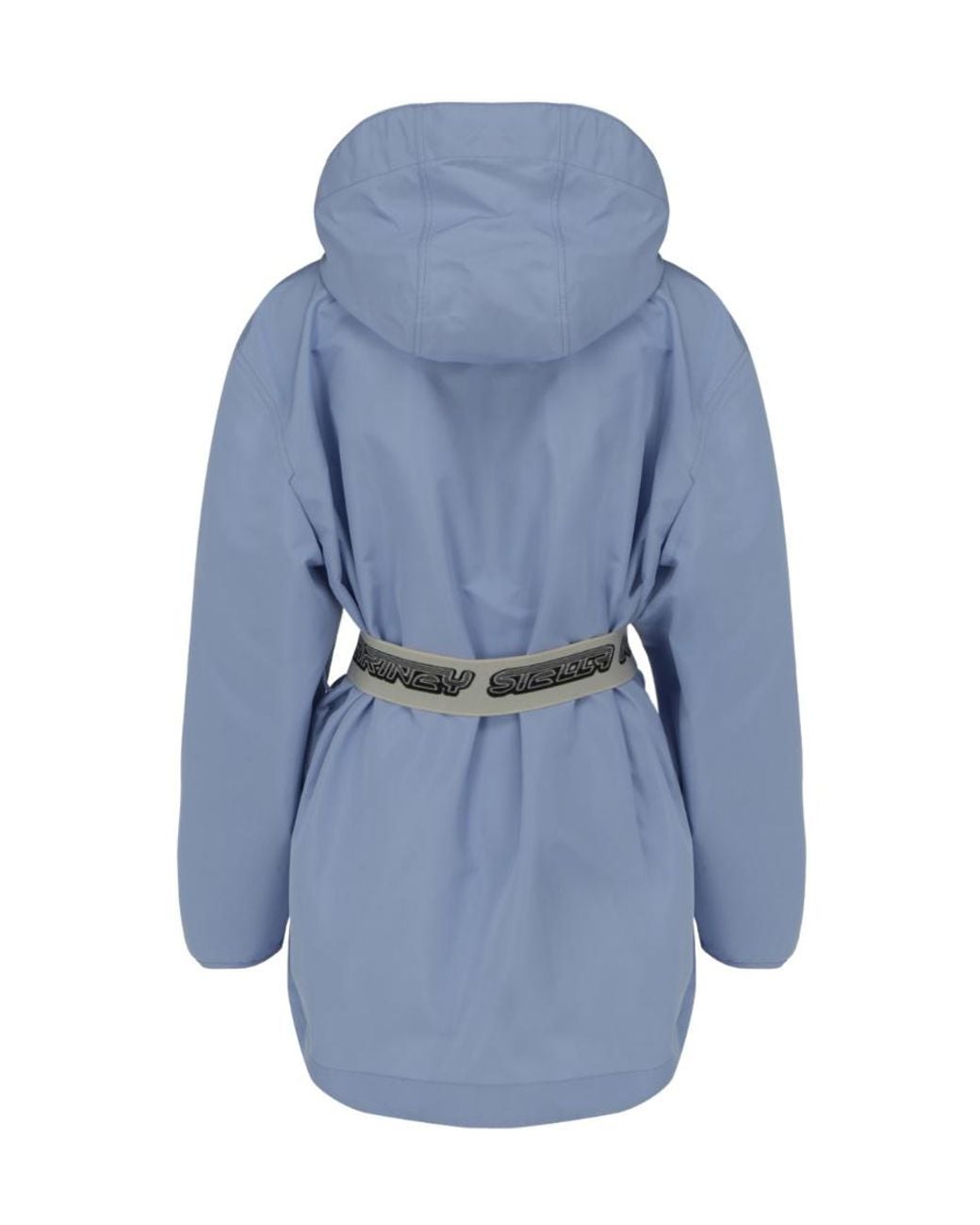 Stella McCartney Blue Belted Hooded Jacket