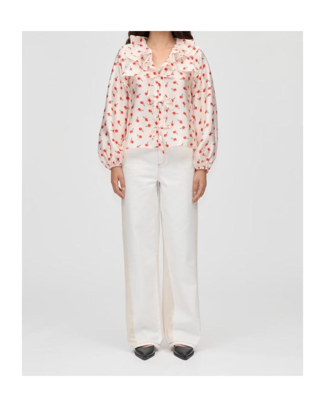 Stine Goya Red Ruffled Shirt