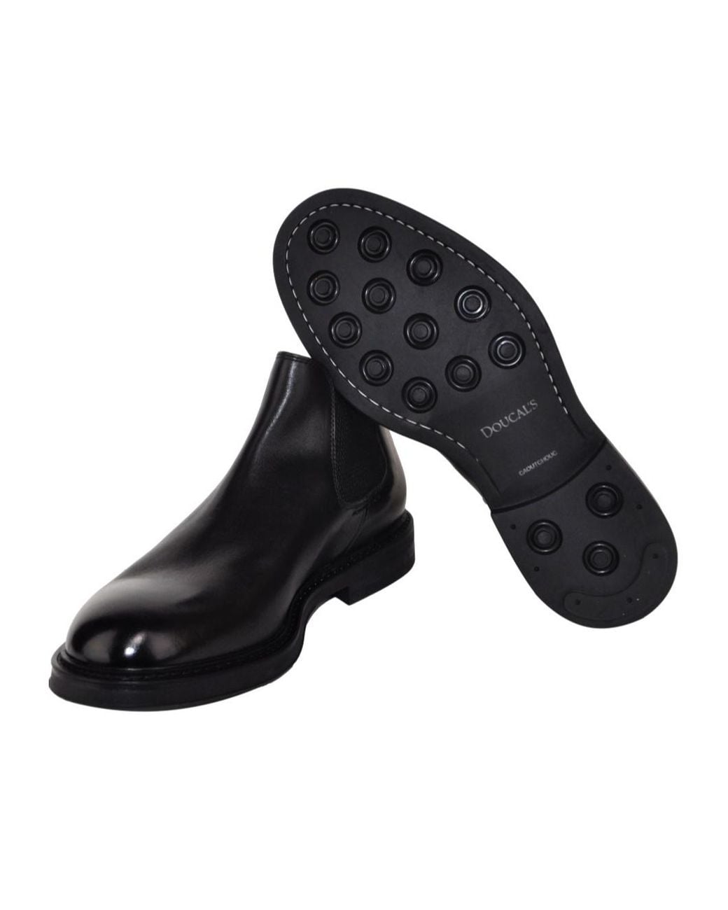 Doucal's Black Round-Toe Slip-On Boots for men