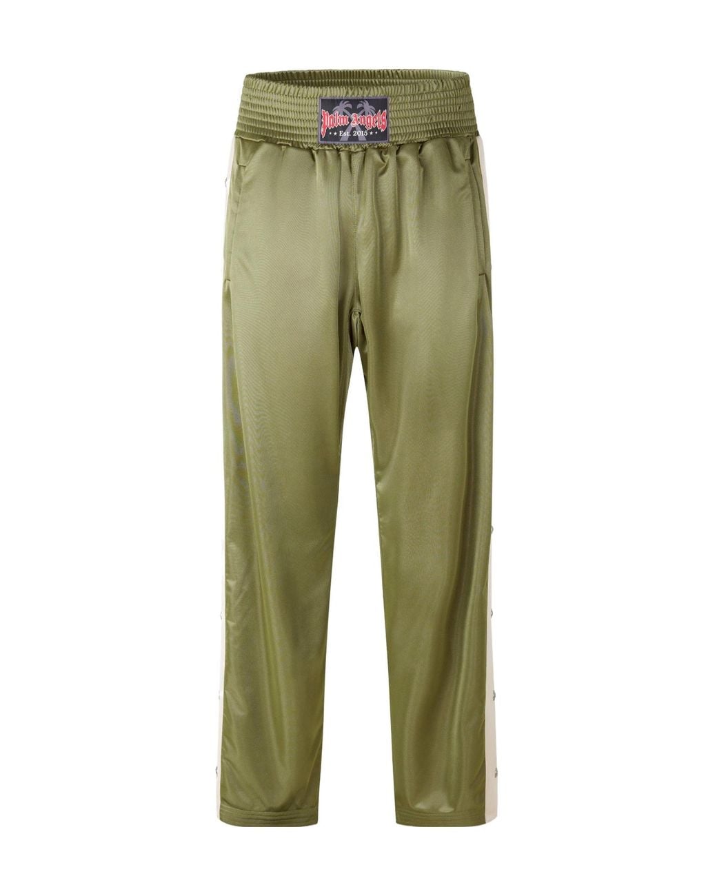 Palm Angels Green Solid Color Casual Pants for men